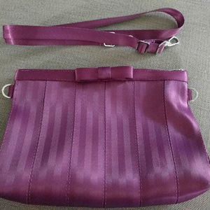 Harveys Seatbelt Bags Bow Clutch in Plum